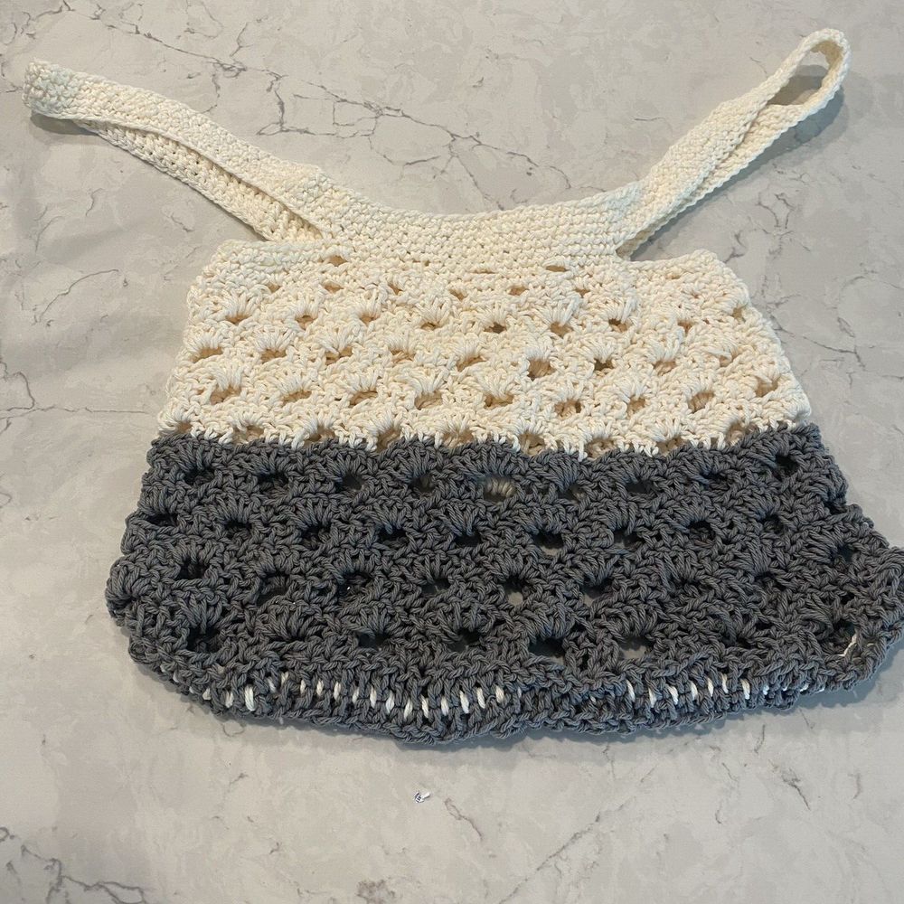 Handmade Crochet Knit Colorful Bag Tote Purse Hippie Boho Beach Bag